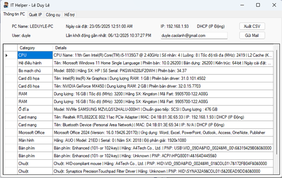 IT Help Tool – Phần mềm hỗ trợ kỹ thuật IT nội bộ trên Windows
