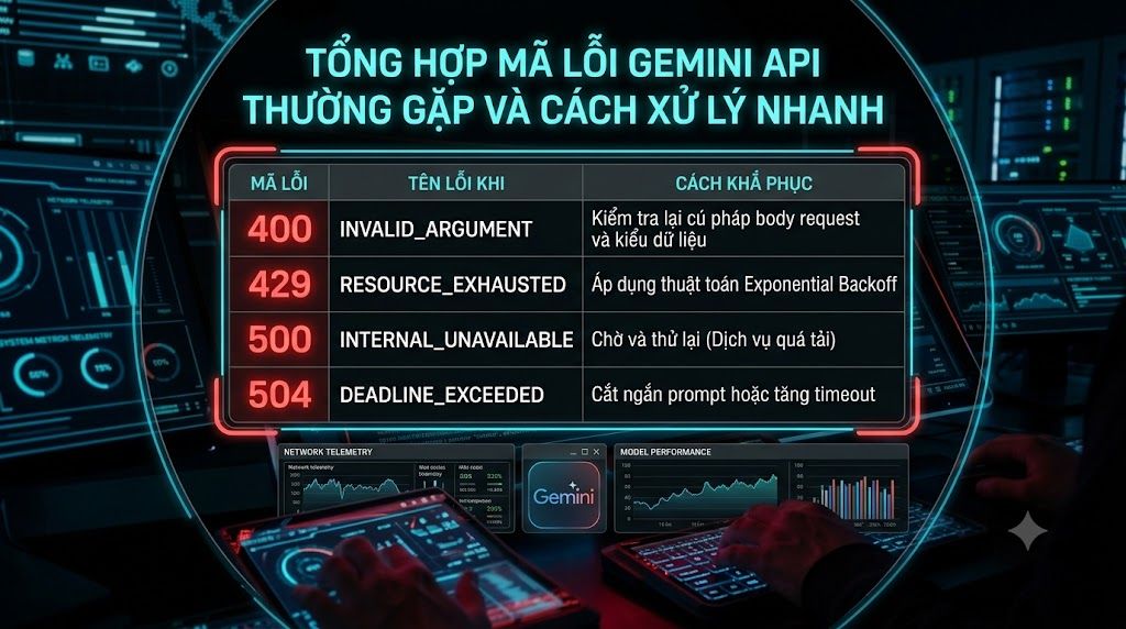 Tổng hợp mã lỗi Gemini API thường gặp và cách xử lý nhanh